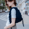 Navy triangle bag