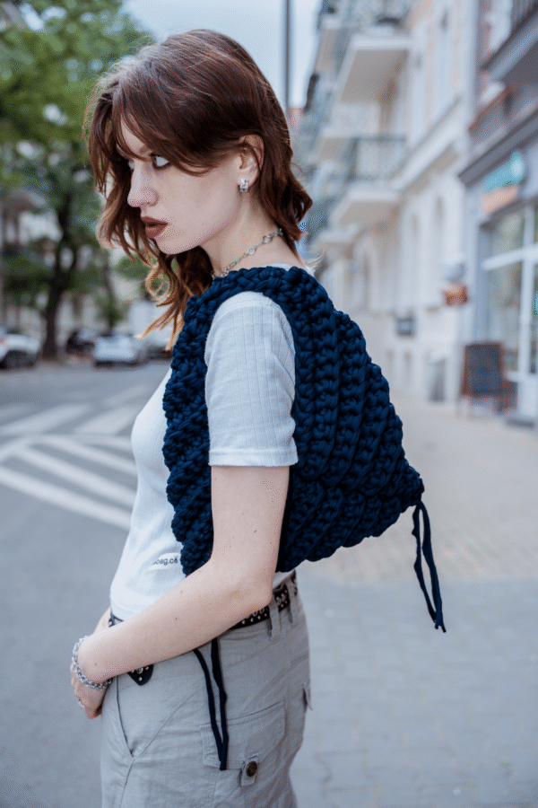 Navy triangle bag