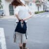 Navy triangle bag