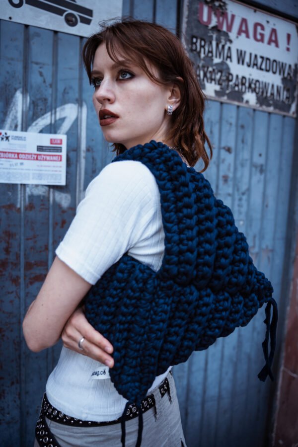 Navy triangle bag